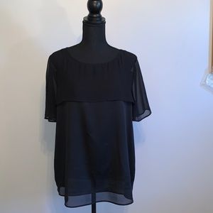 Ann Taylor Black Sheer Blouse